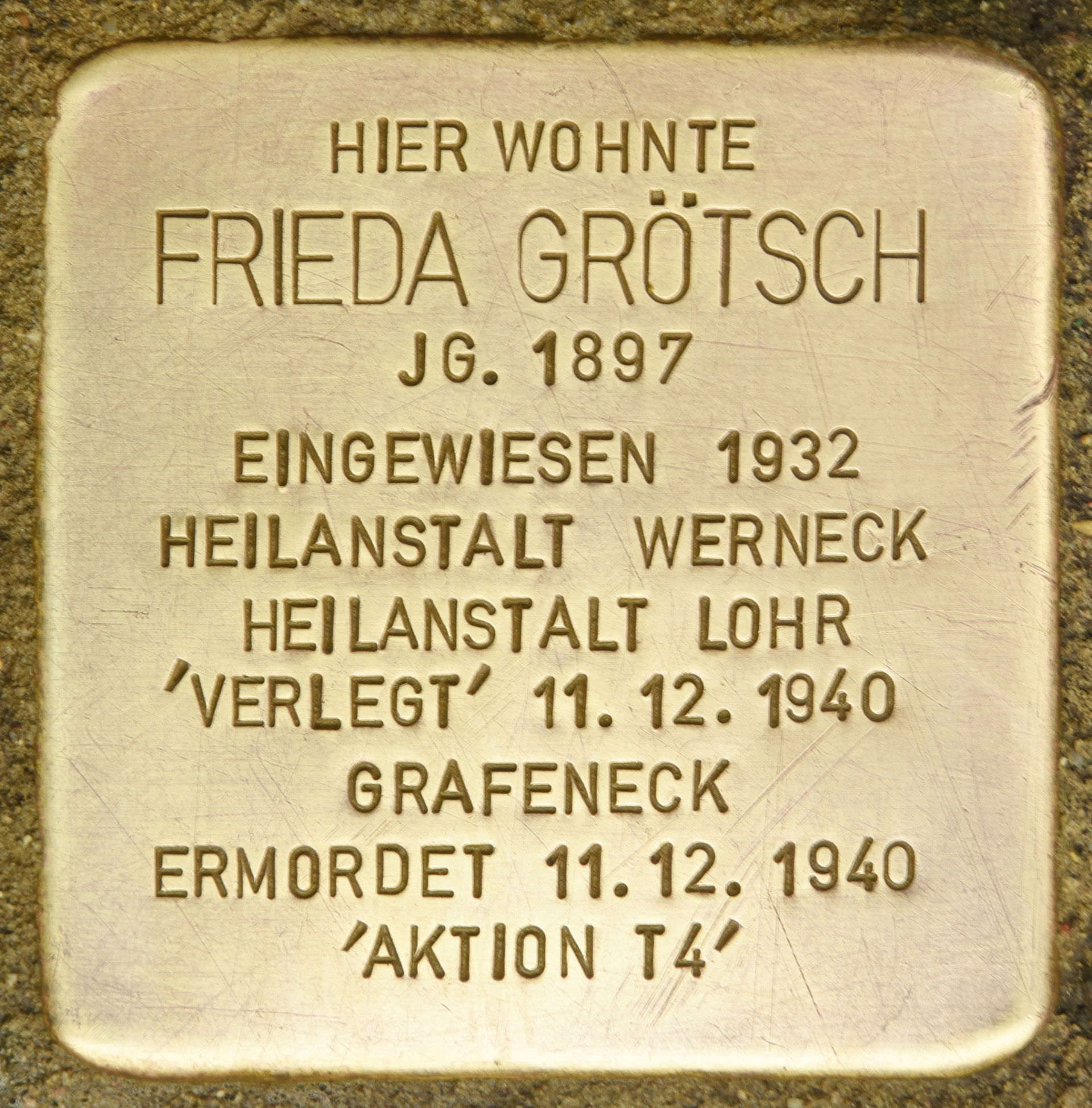 Stolperstein für Frieda Grötsch