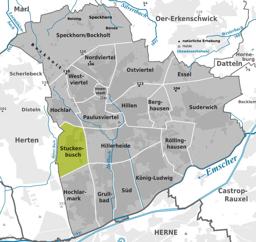 Stadtbezirkkarte Recklinghausen
