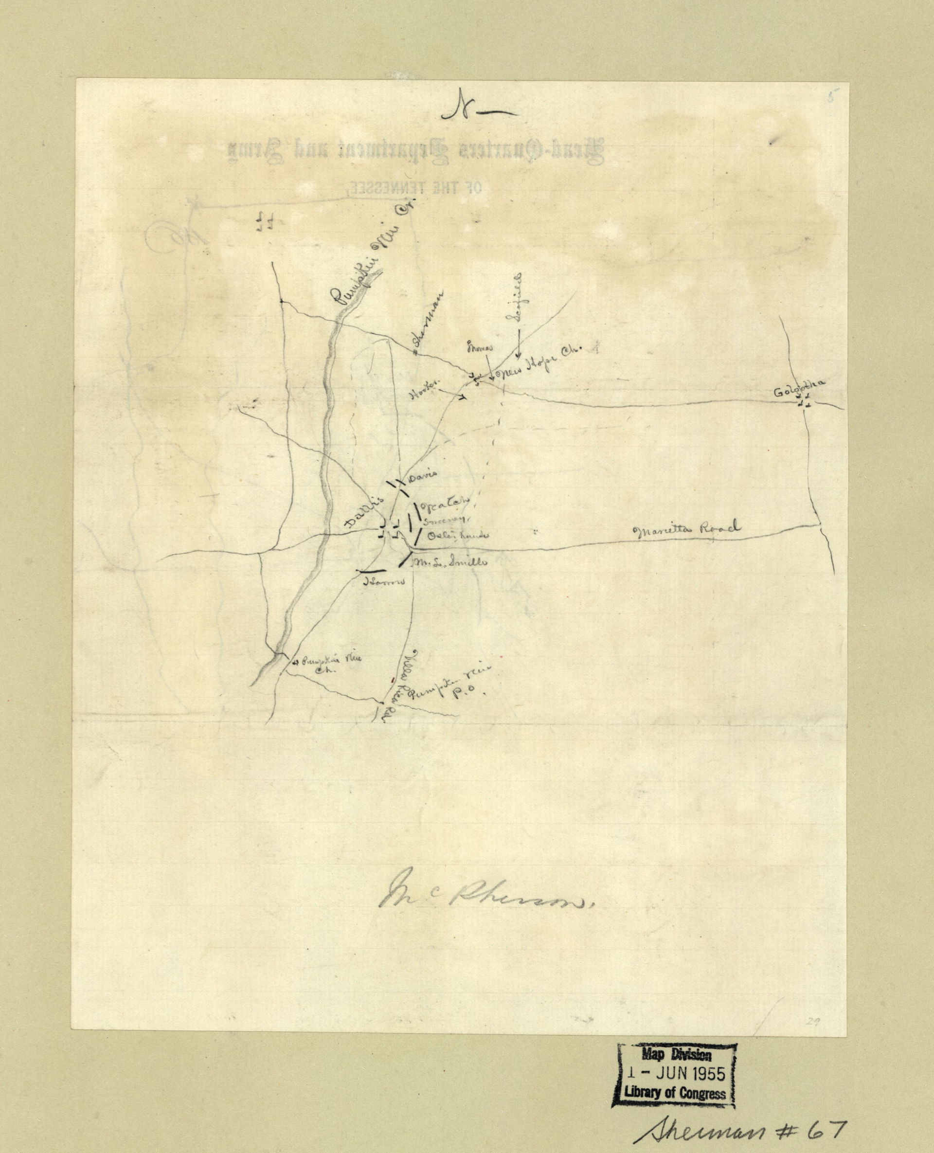 Shows Union troop positions in eastern Paulding County, Georgia…