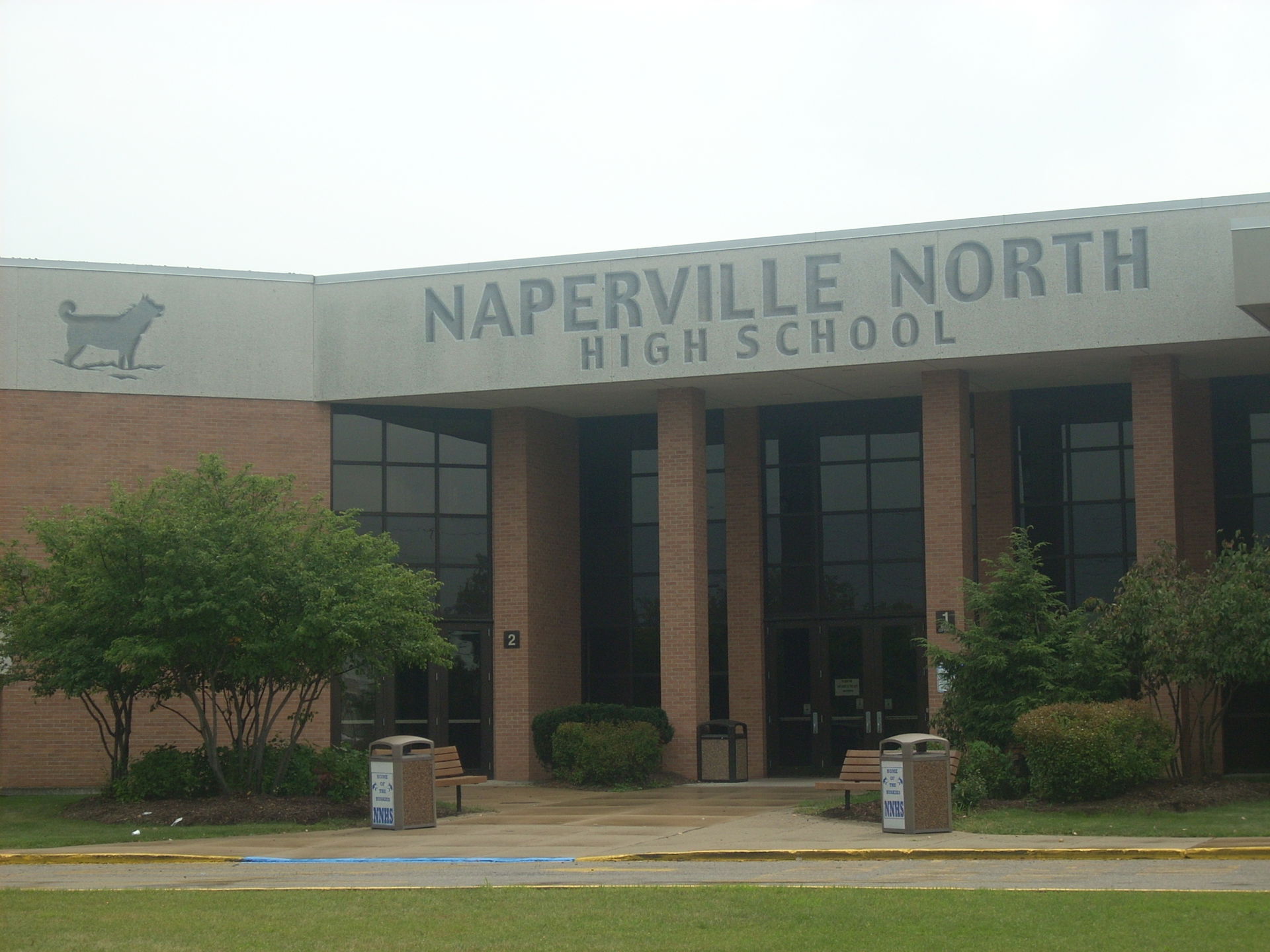 A picture of the main entrance of Naperville North.