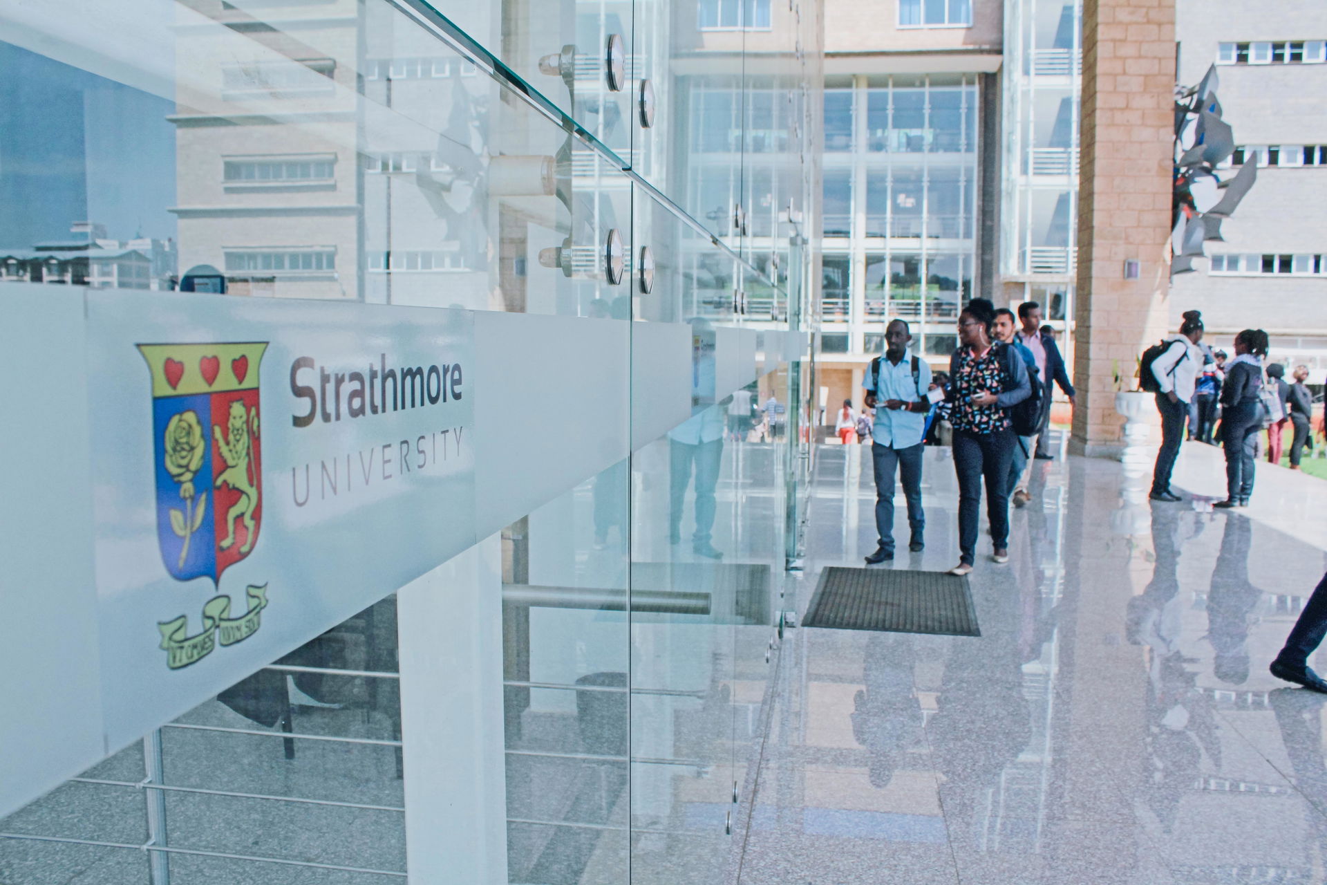 Strathmore University students walking to class