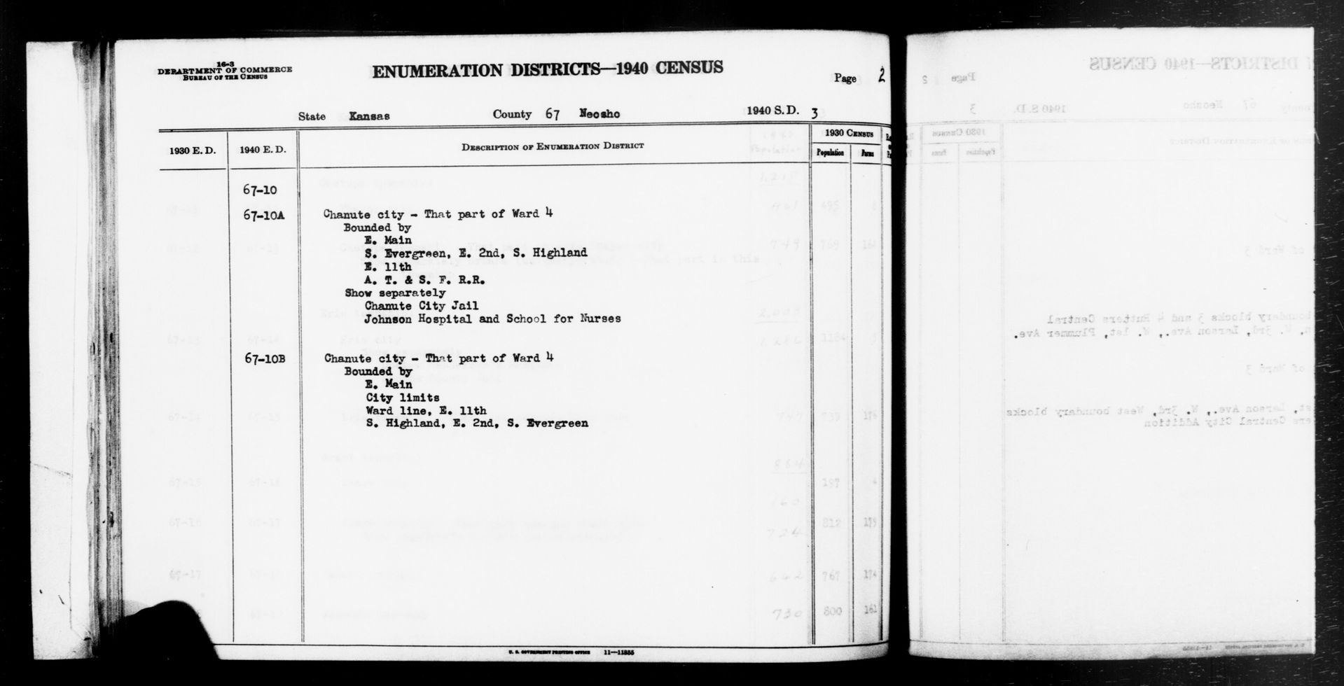 Scope and content:  This item lists Enumeration Districts for:
…