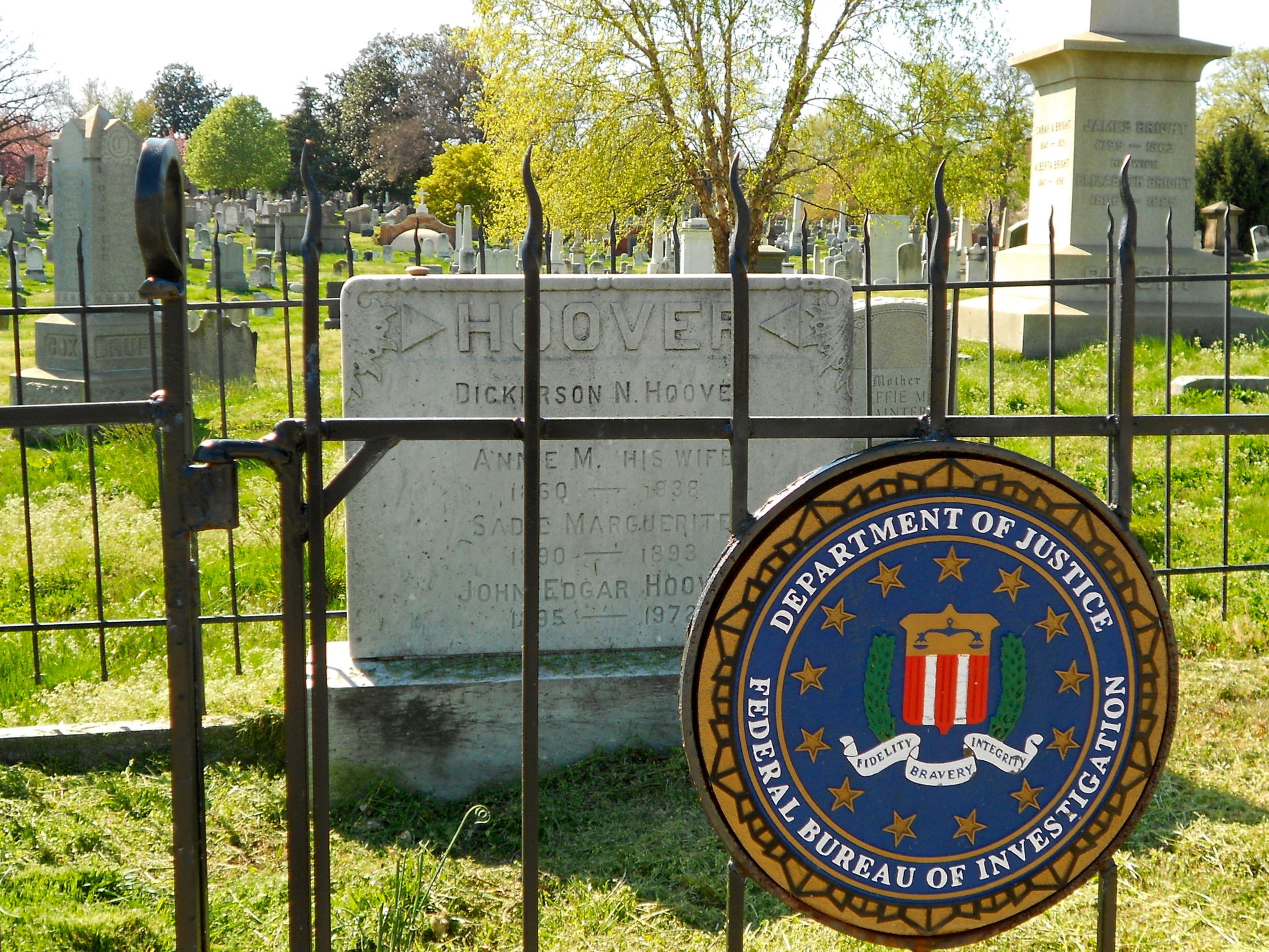 Family grave including J. Edgar Hoover (bottom) in the Congress…