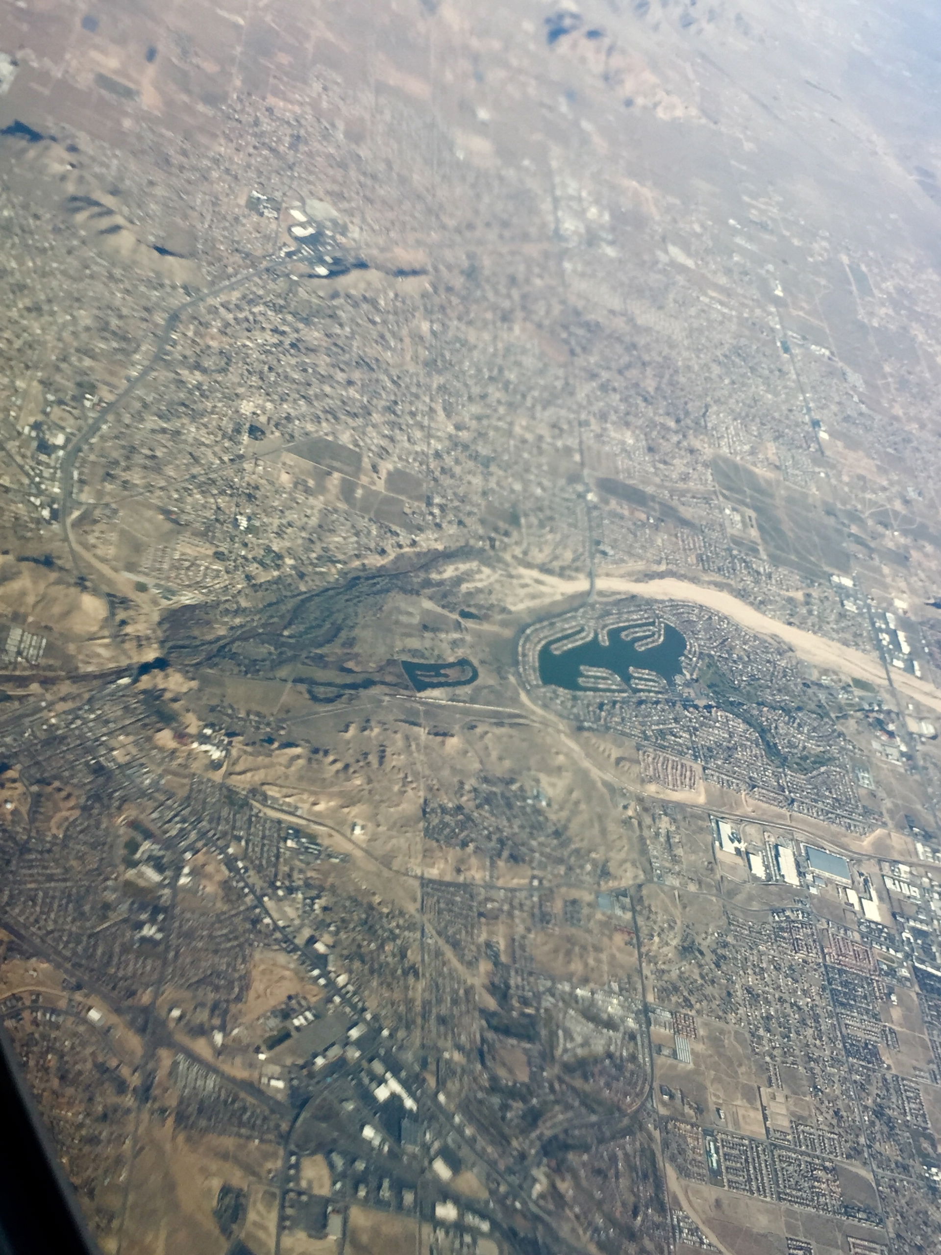 Aerial photograph of Victorville, California, looking over Moja…