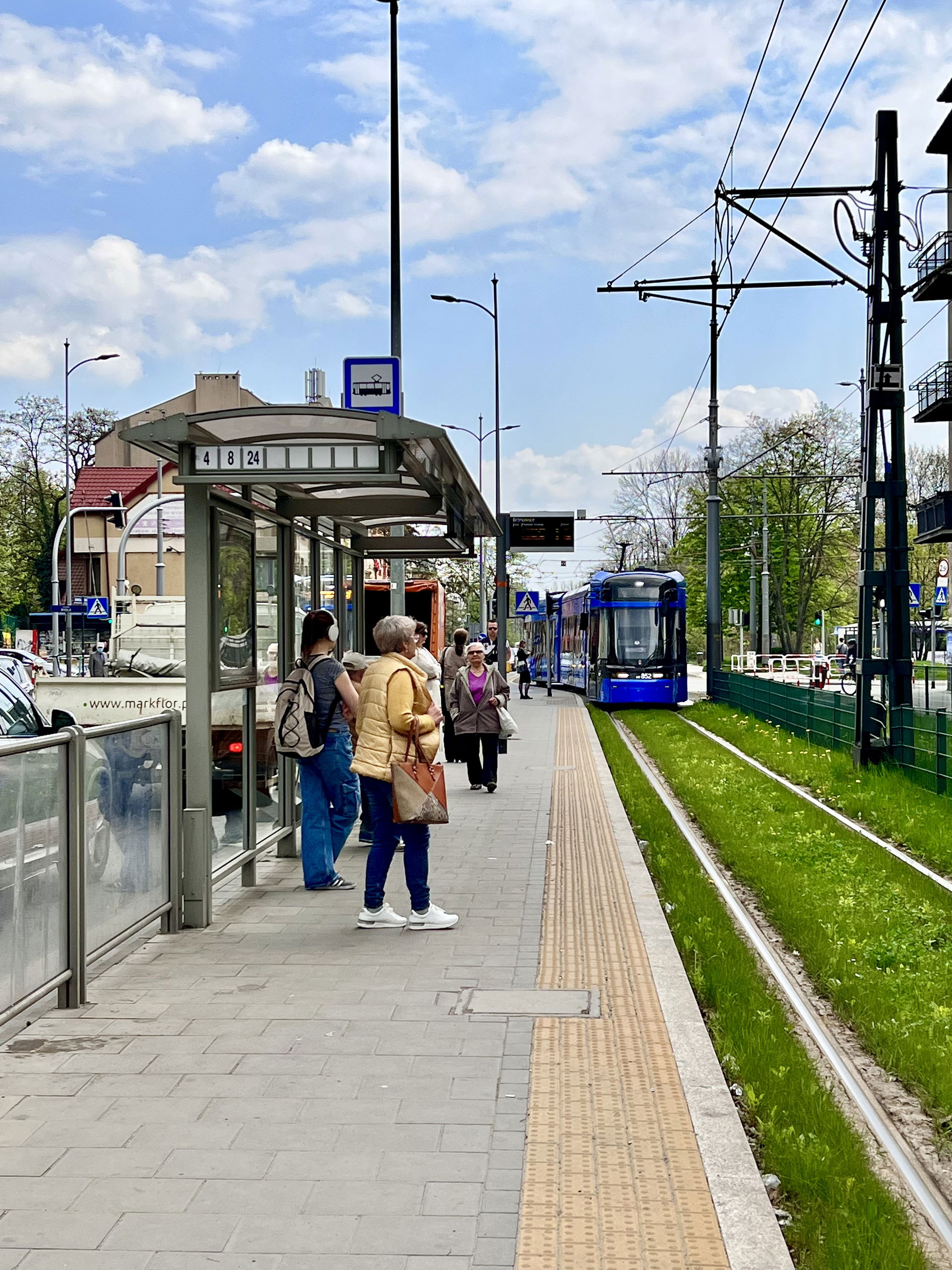 Tram stop in Bronowice, Kraków, Poland, 2022