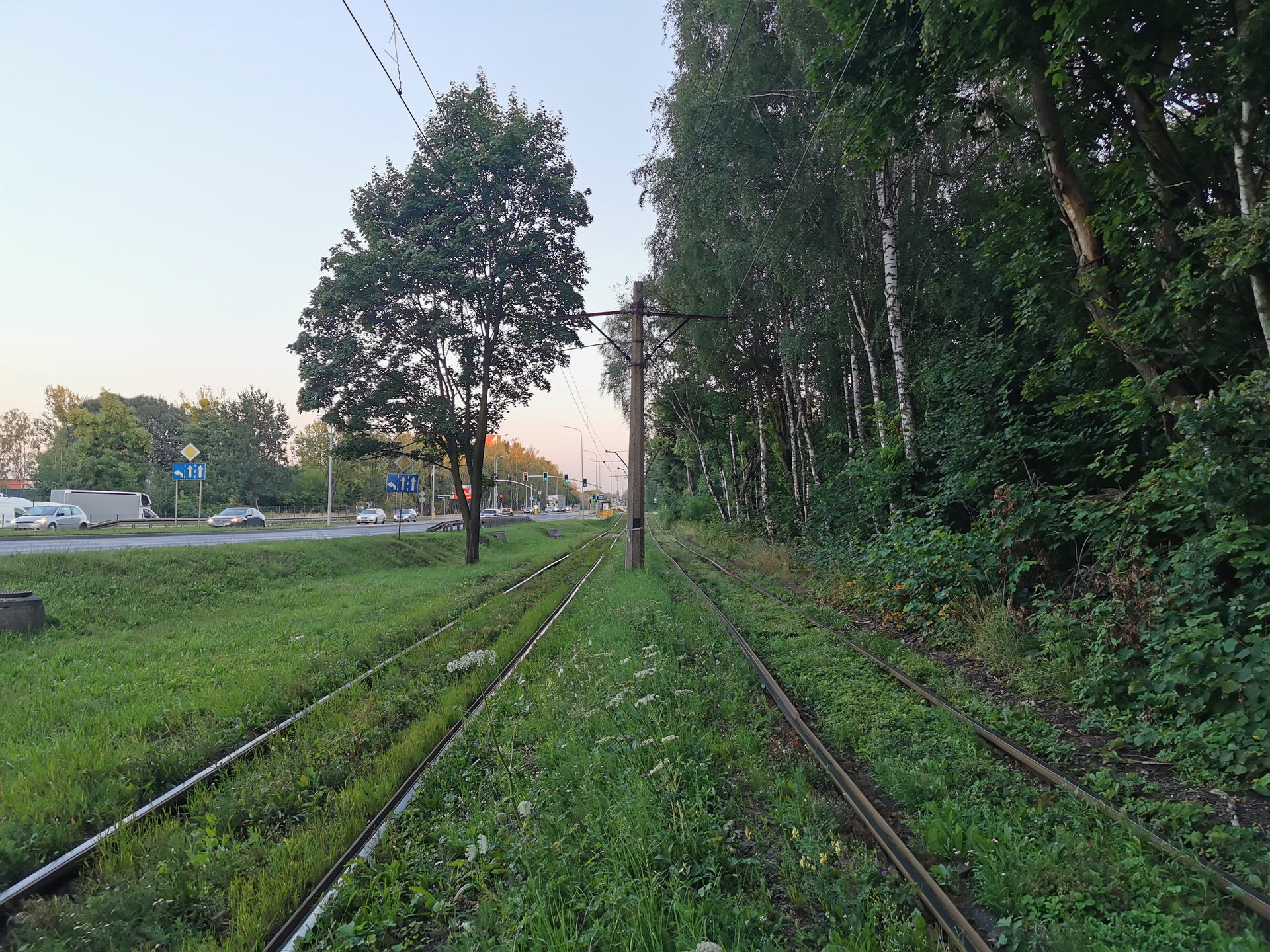 Torowisko tramwajowe pomiędzy przystankami Bytom Batorego a Str…