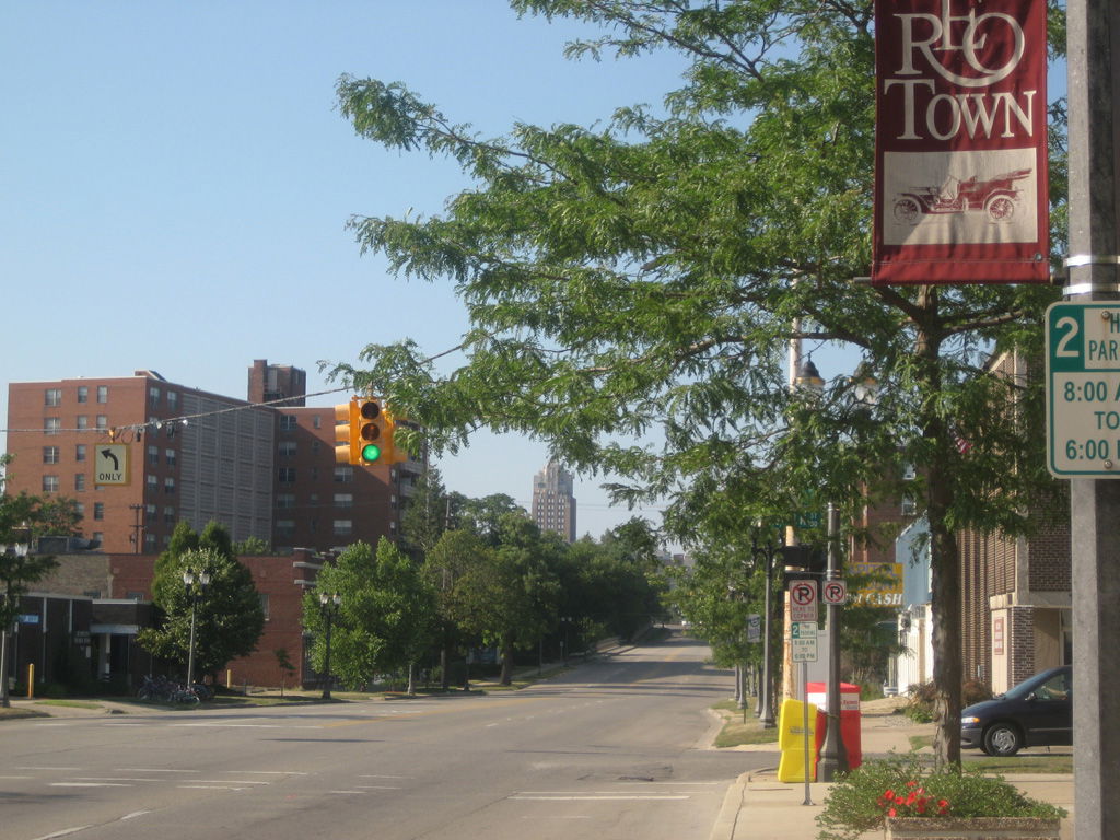 REO Town district in Lansing, Michigan, located south of downto…
