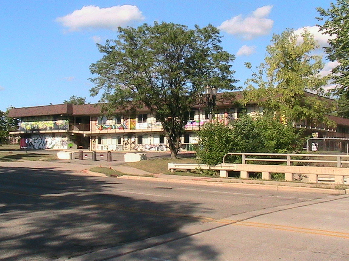 Former Deluxe Inn motel, at north edge of REO Town along Washin…