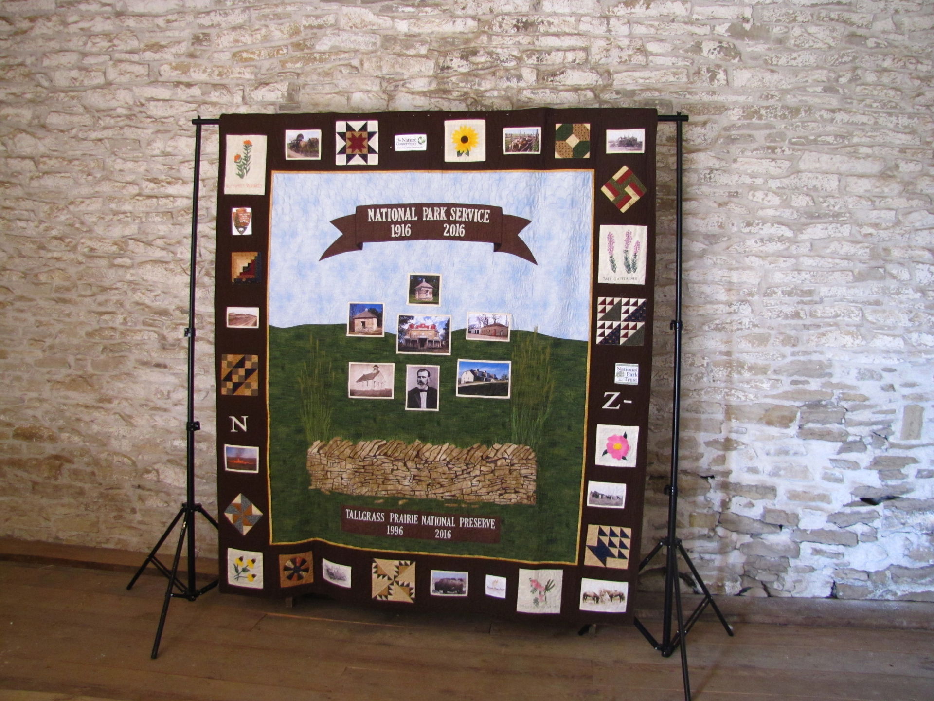 Centennial quilt depicting the natural and cultural elements of…