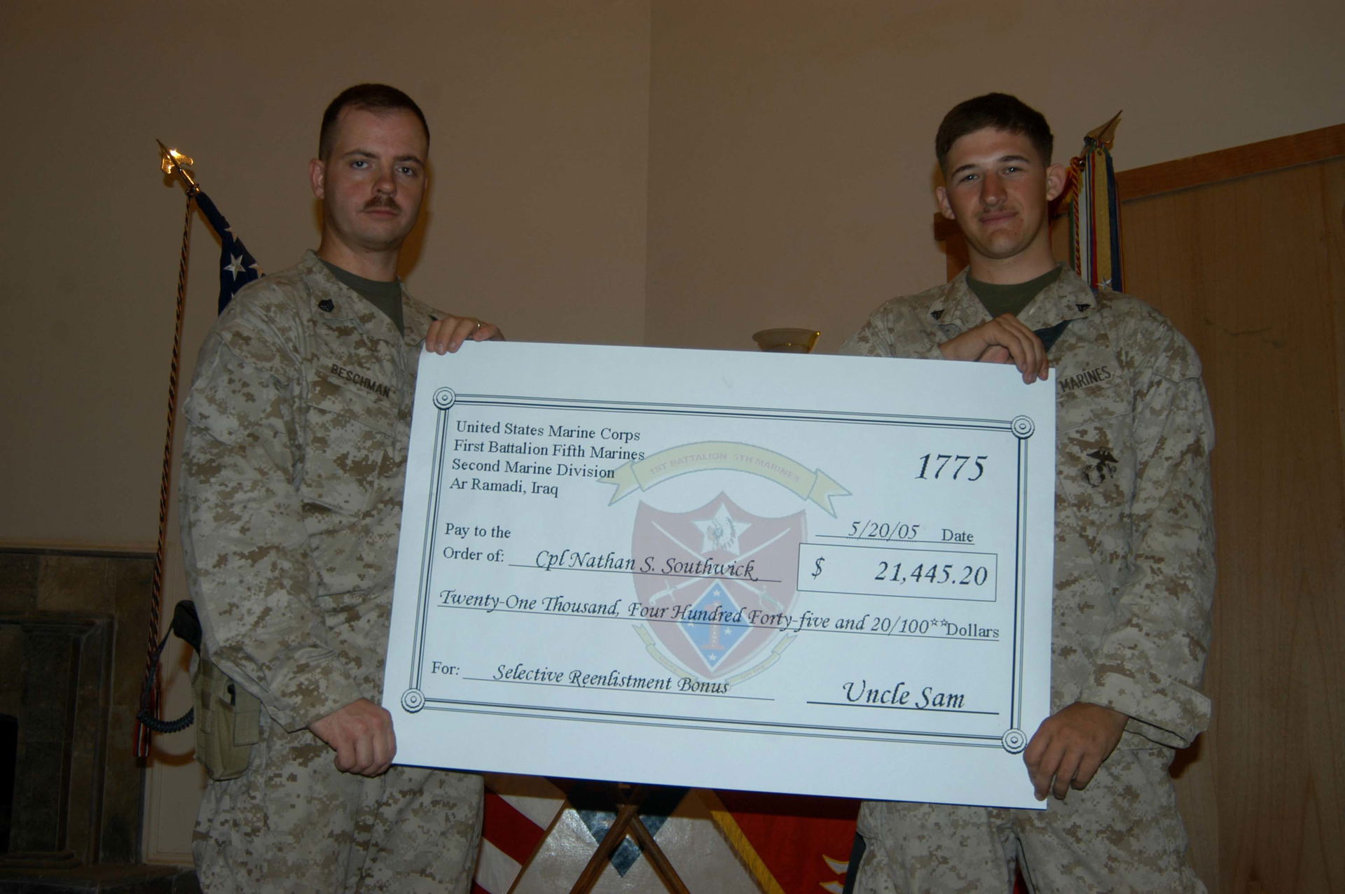 CAMP HURRICANE POINT Ar Ramadi, Iraq (May 20, 2005) -Cpl. Natha…