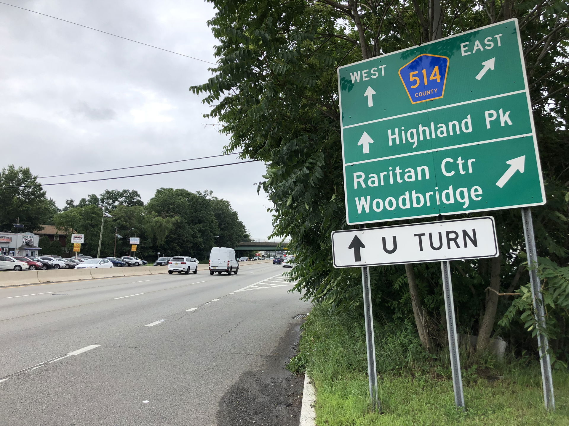 View north along U.S. Route 1 at the exit for Middlesex County …