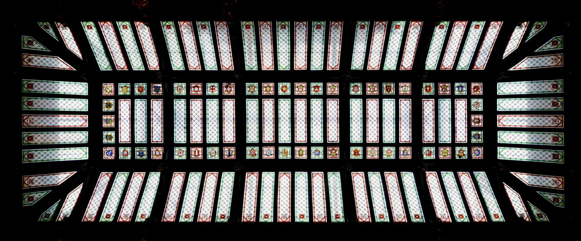 The City Hall of Antwerp, detail of the stained-glass ceiling
