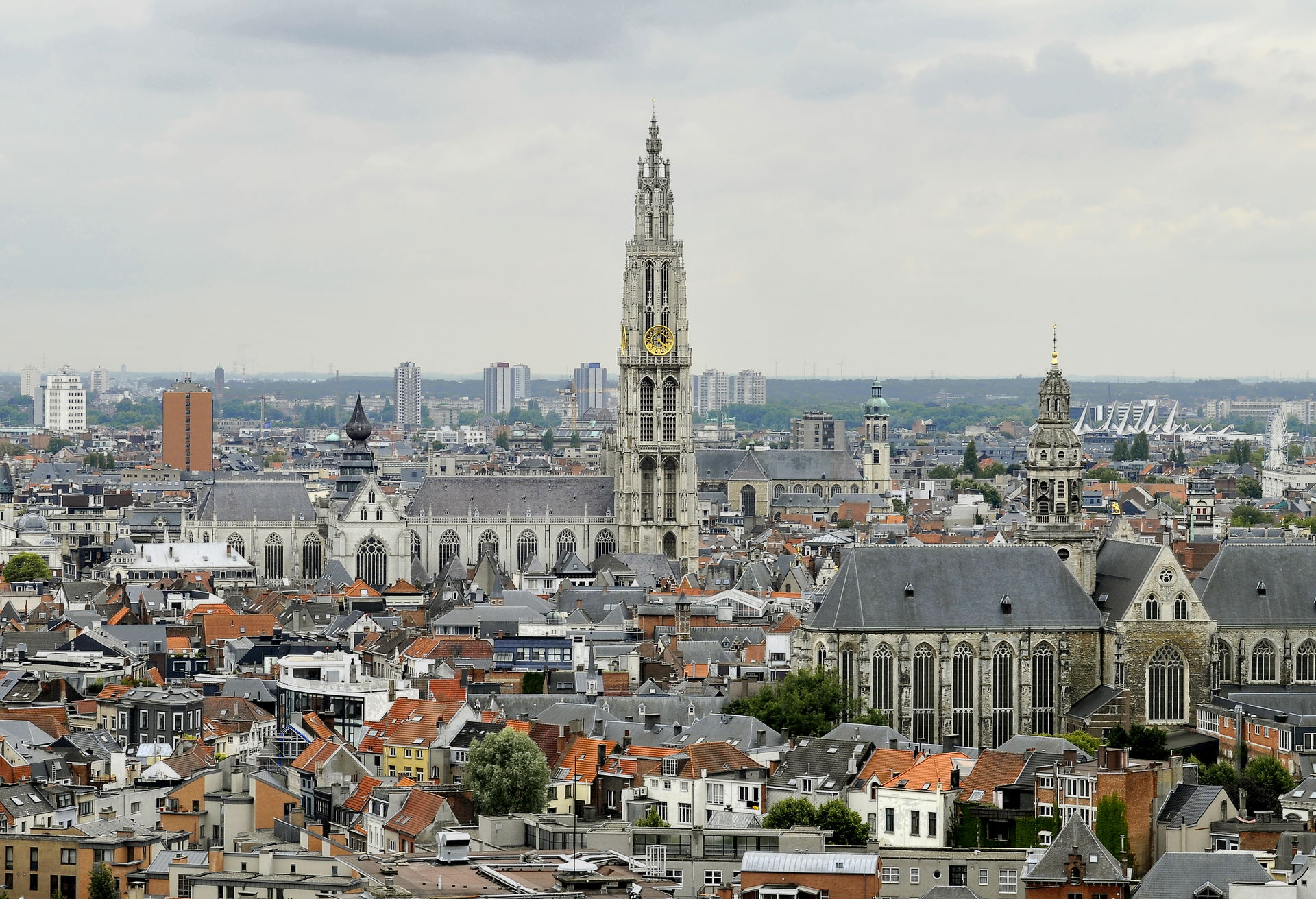 View of the city from the Museum aan de Stroom rooftop. Antwerp…
