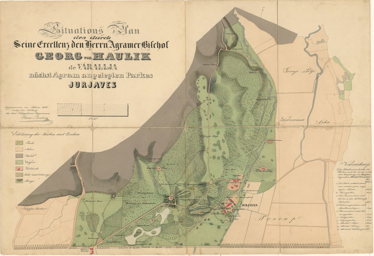 Map of Maksimir Park in Zagreb