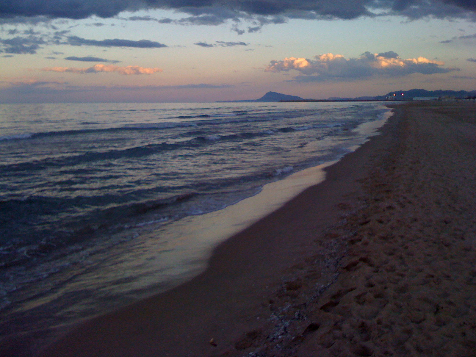 playa de Gandia, atardecer