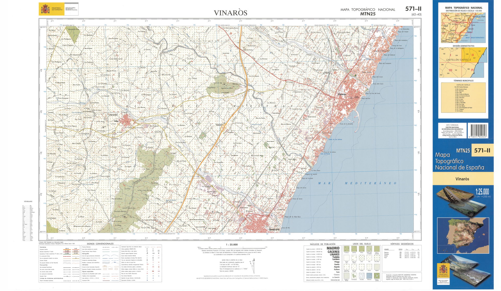 Fragment 0571c2 of the National Topographic Map of Spain in 200…