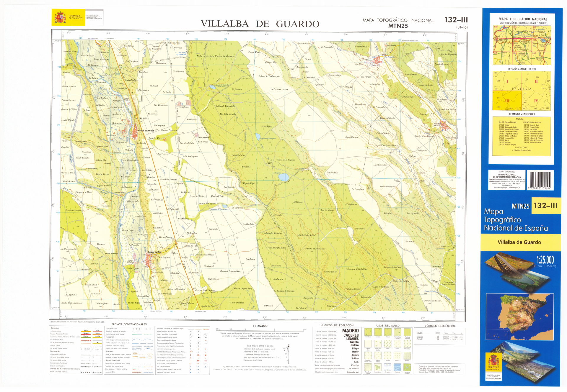 Fragment 0132c3 of the National Topographic Map of Spain in 200…