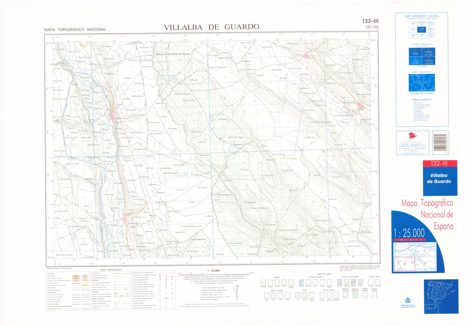 Fragment 0132c3 of the National Topographic Map of Spain in 199…