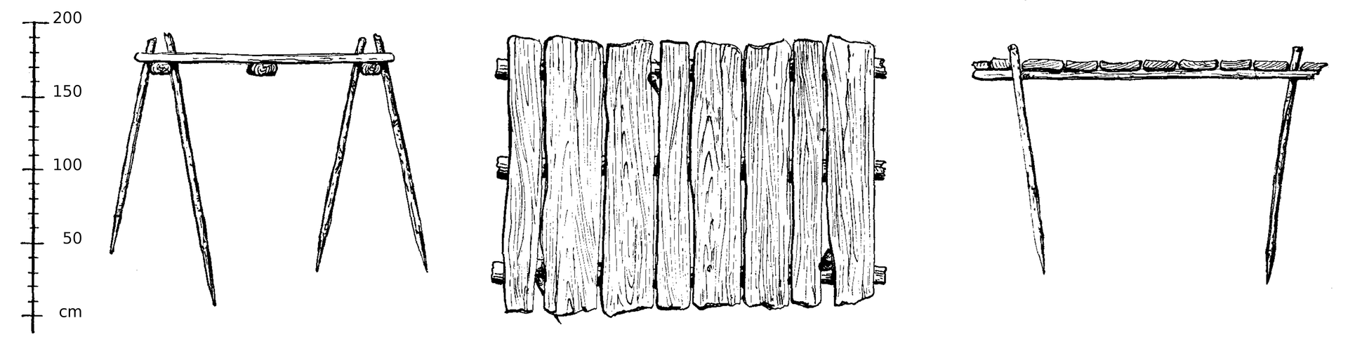 Drawing of the northern, younger Bog Trackway No I of Wittmoor …