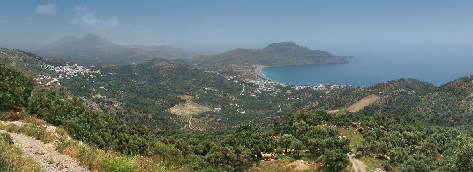 Myrthios (left) and Plakias (right), Crete, Greece.