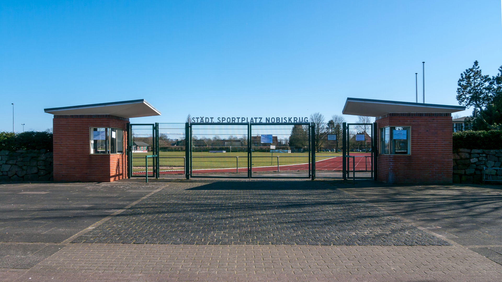 Sportplatz Nobiskrug closed due to the COVID-19 pandemic, Rends…