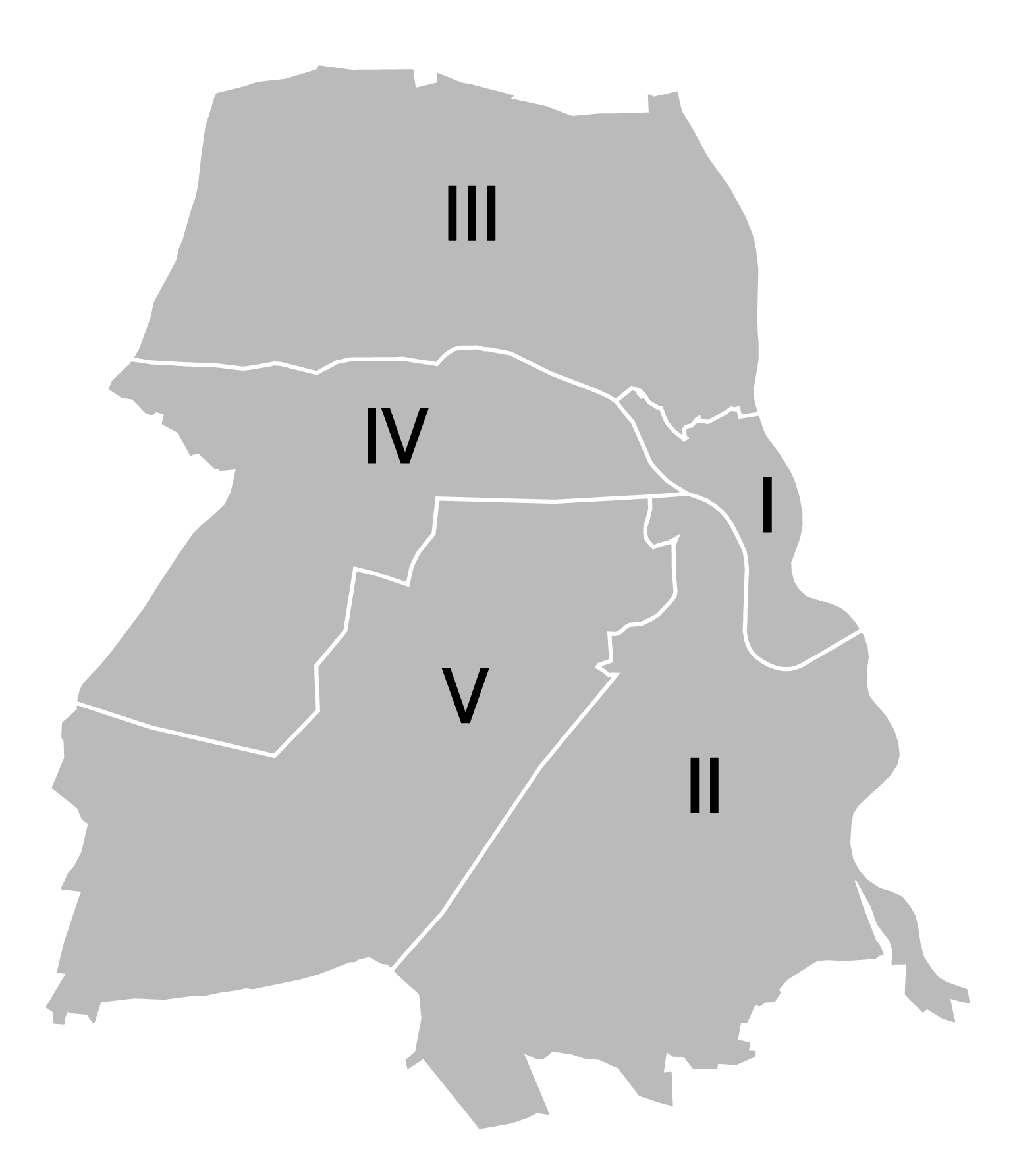 Stadtbezirke von Frankfurt (Oder)I ZentrumII BeresinchenIII Nor…