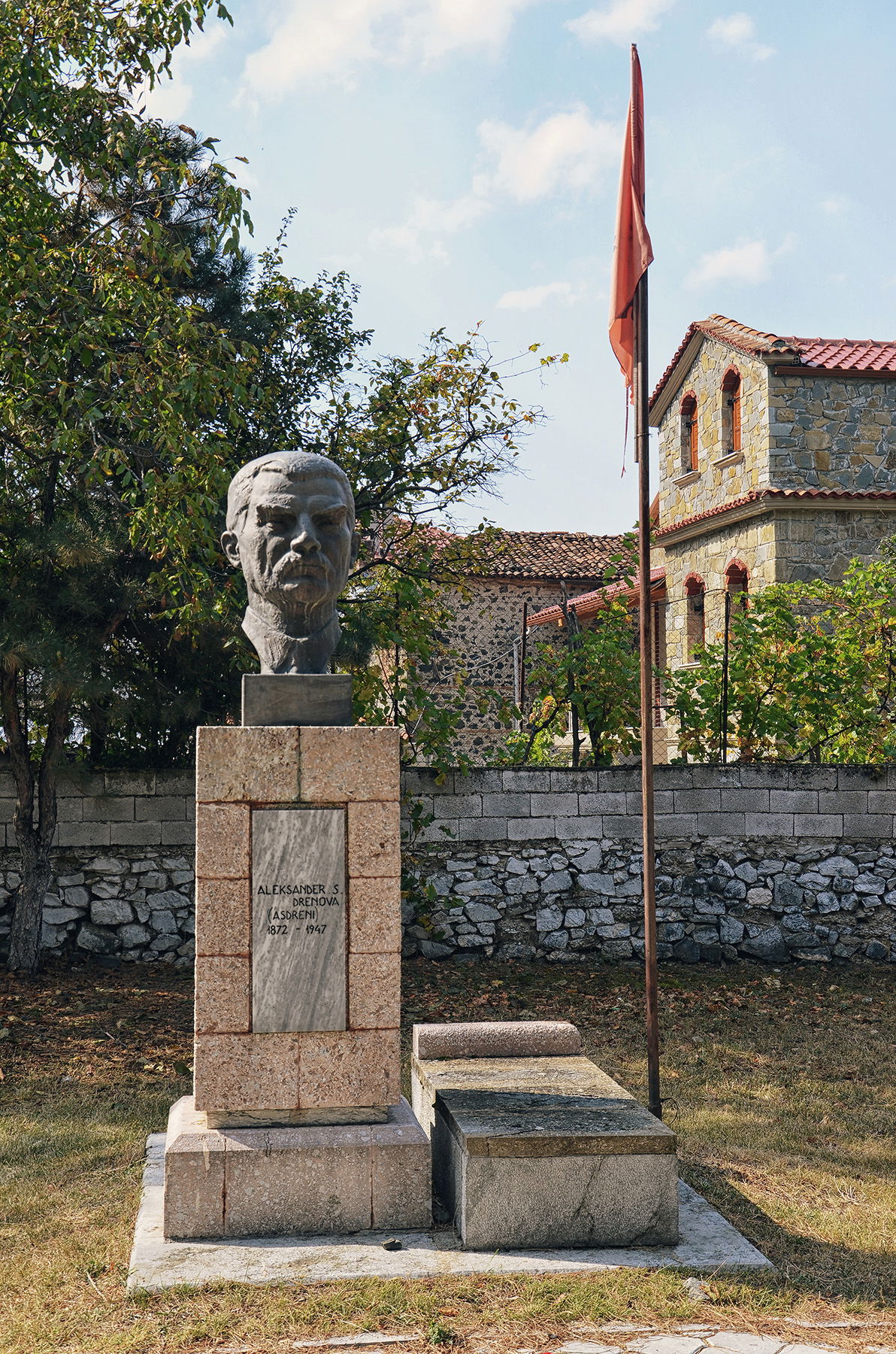 The grave of Asdreni in Drenovë, Albania