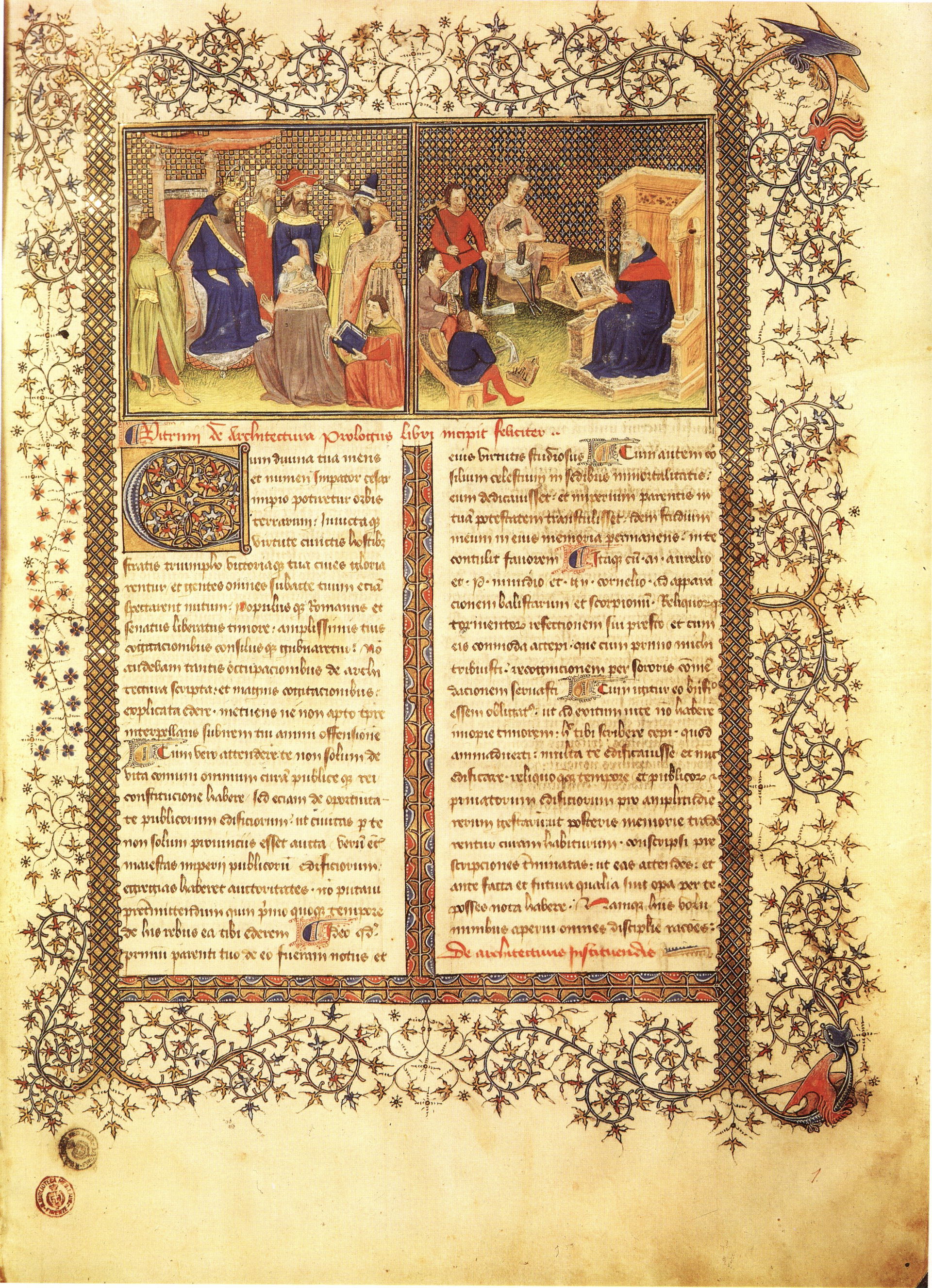 Vitruvius, De architectura in ms. Florence, Biblioteca Medicea …