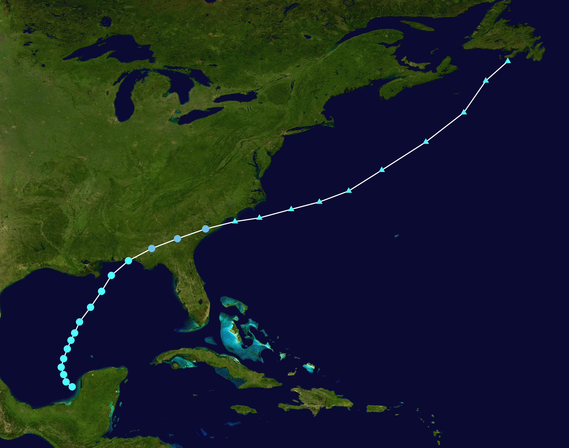 Track map of Tropical Storm Six of the 1904 Atlantic hurricane …