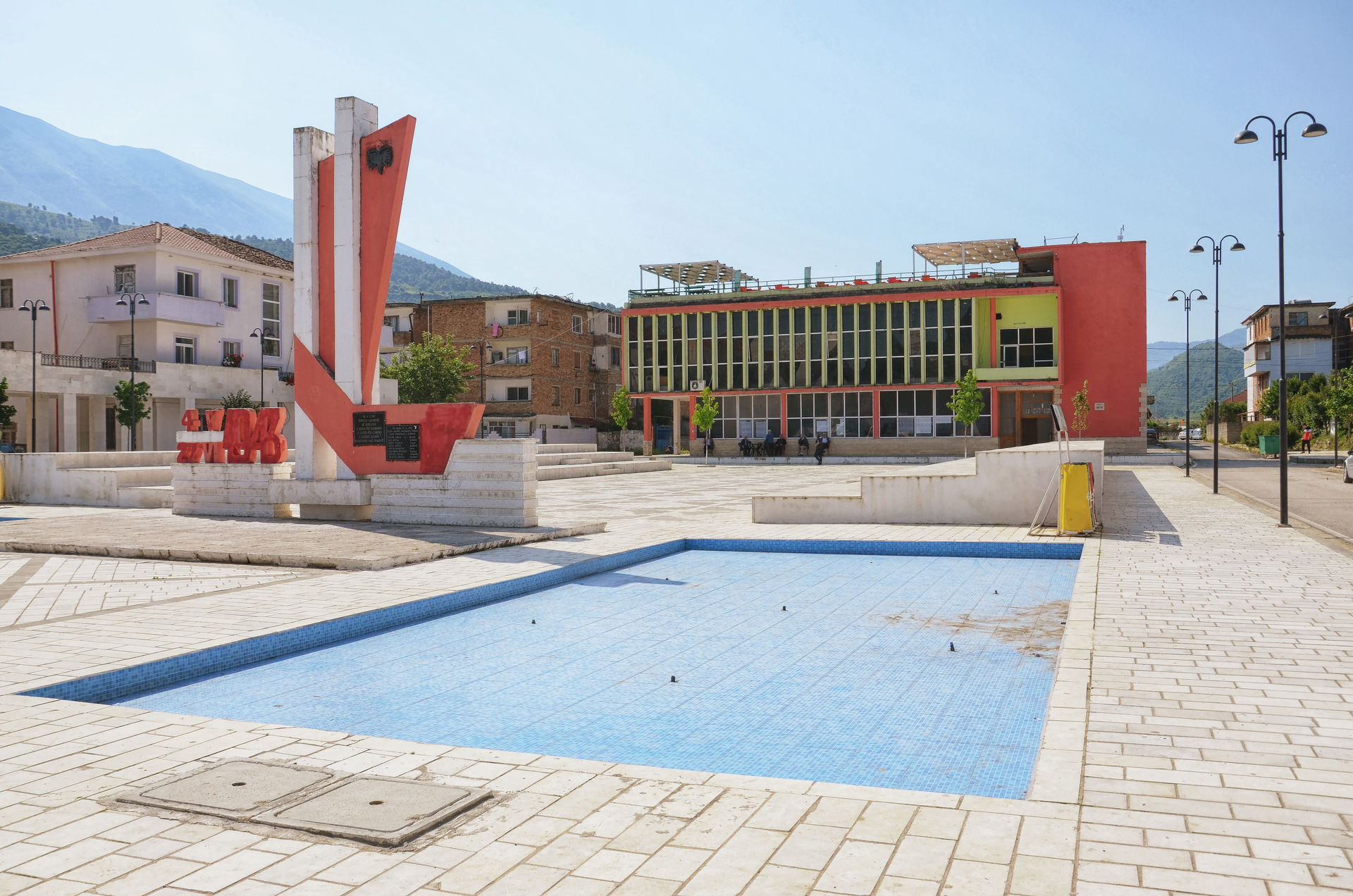 The main square of Memaliaj, Albania