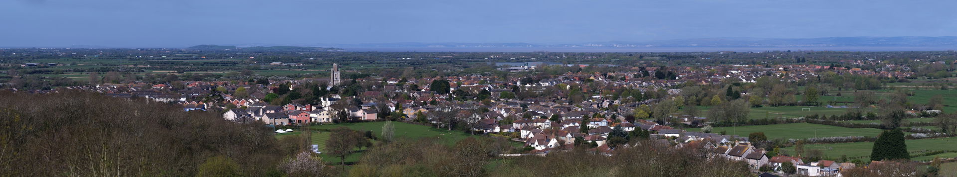 View of Yatton from Cadbury Hill. The picture shows the North S…