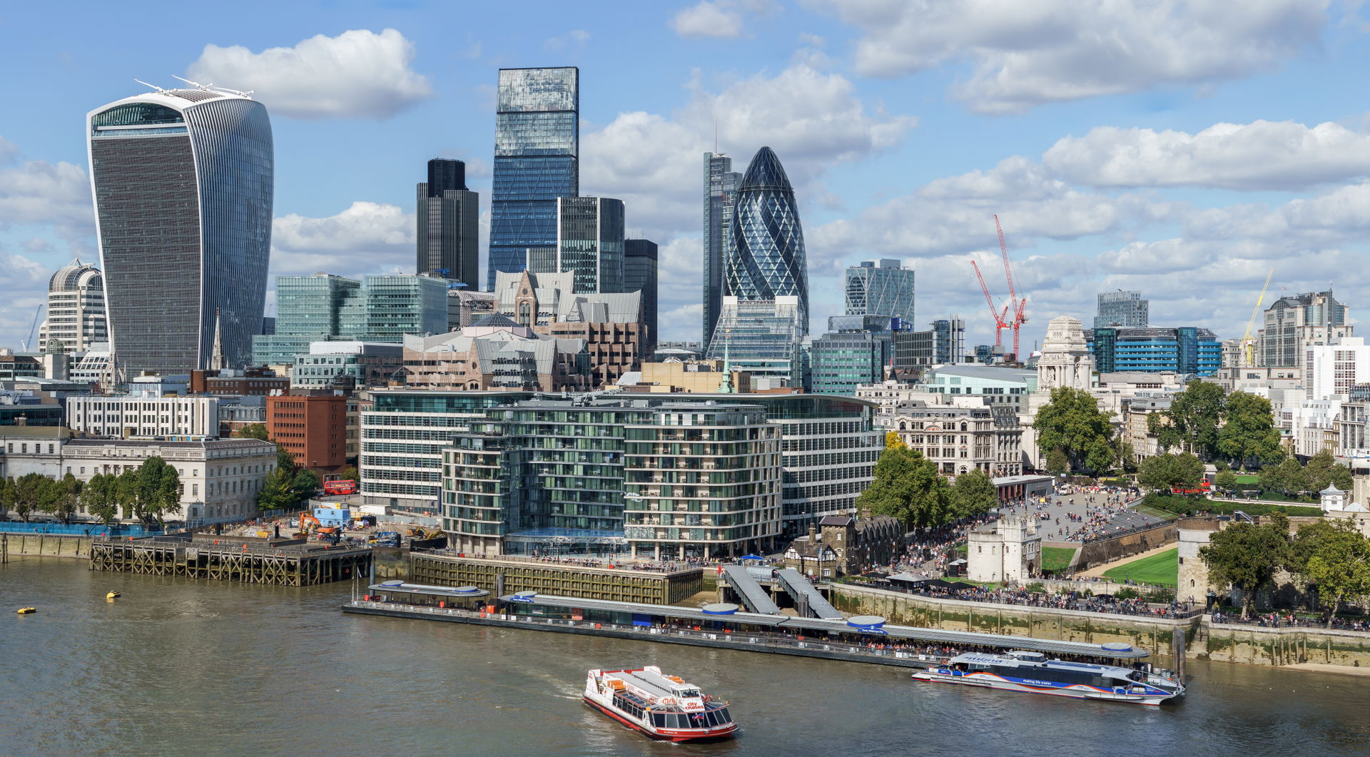 The City of London viewed from the balcony at City Hall.